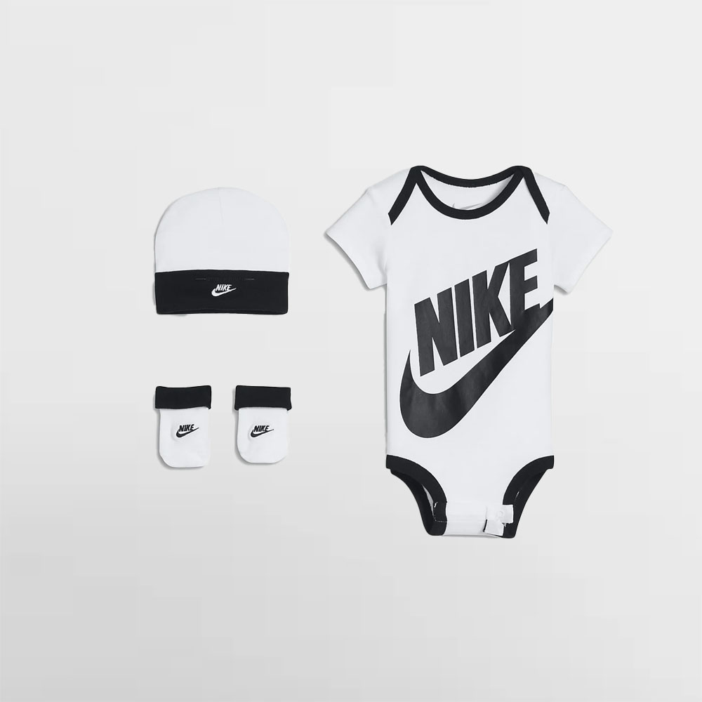 NIKE KIDS BODY INF. FUTURA LOGO HAT/BODYSUIT/BOOTIE 3PC - N0073 001