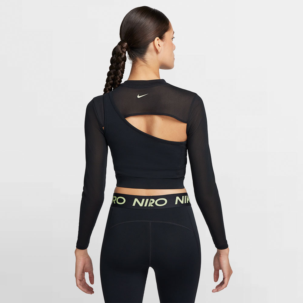 NIKE TOP W LS TOP CROPPED NVTY - FB5683 010