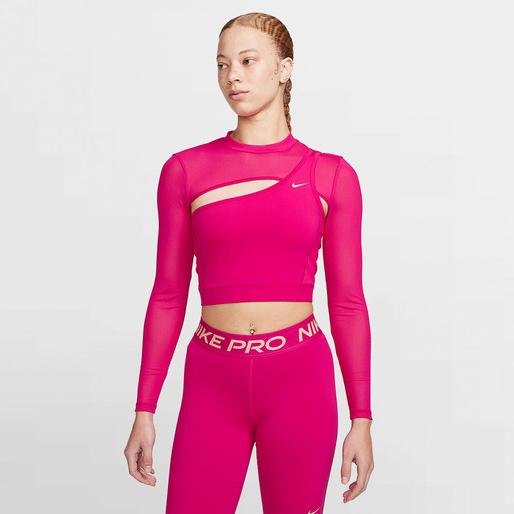 NIKE TOP W LS TOP CROPPED NVTY - FB5683 615