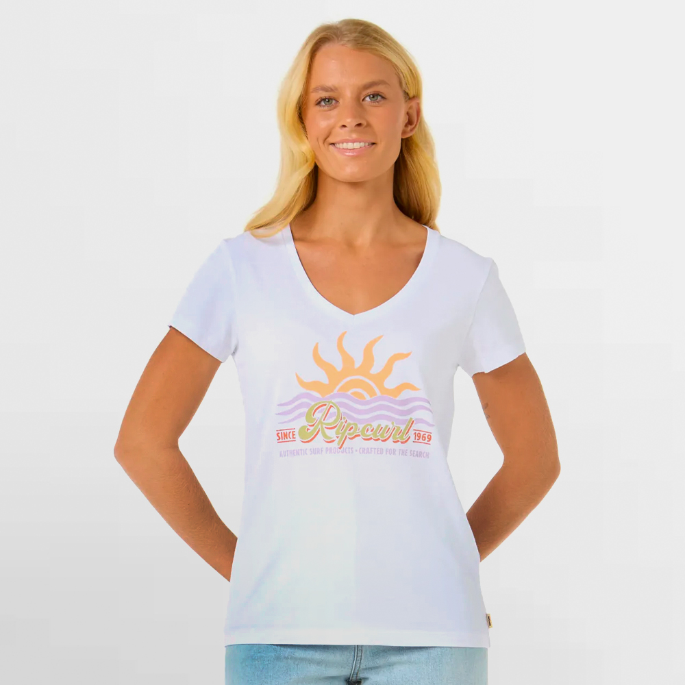 RIP CURL CAMISETA W. CALA V-NECK TEE - 0FJWTE 1000