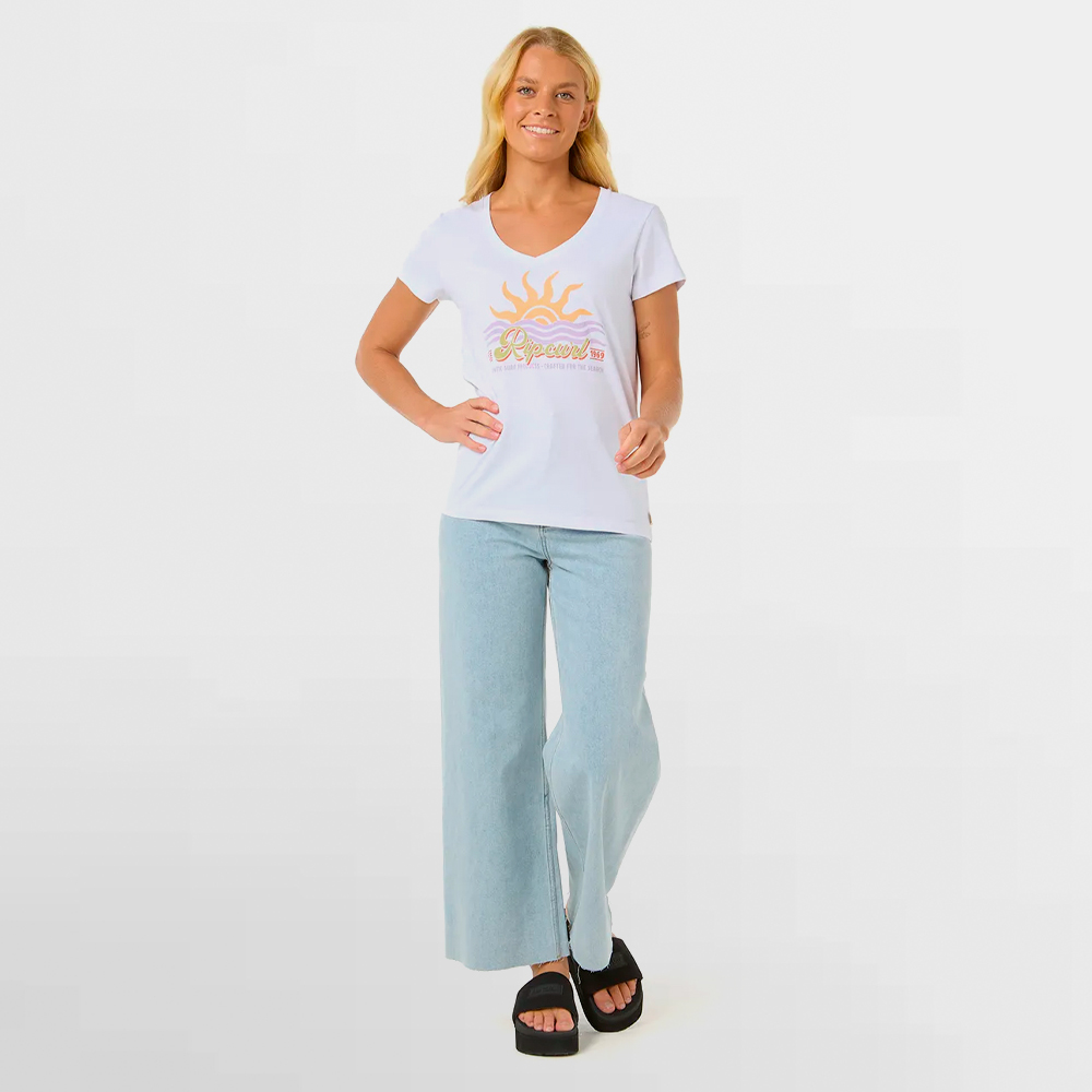 RIP CURL CAMISETA W. CALA V-NECK TEE - 0FJWTE 1000