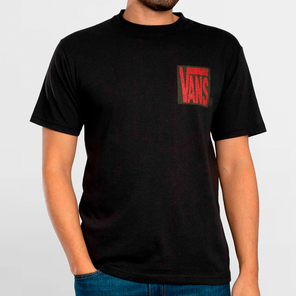 VANS CAMISETA STRETCH STACK CRACKLE SS TEE - VN000SWEBLK