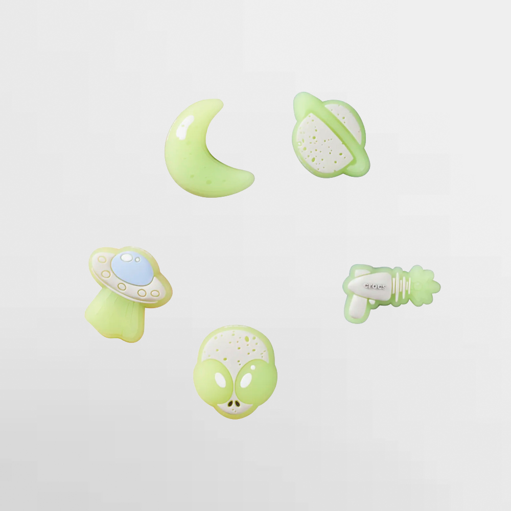 CROCS PIN GLOW IN THE DARK SPACE 5 PACK - 10016288