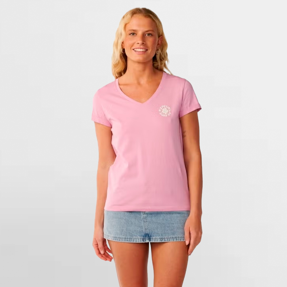 RIP CURL CAMISETA W. PARTY WAVE V NECK TEE - 0Q5WTE 0108