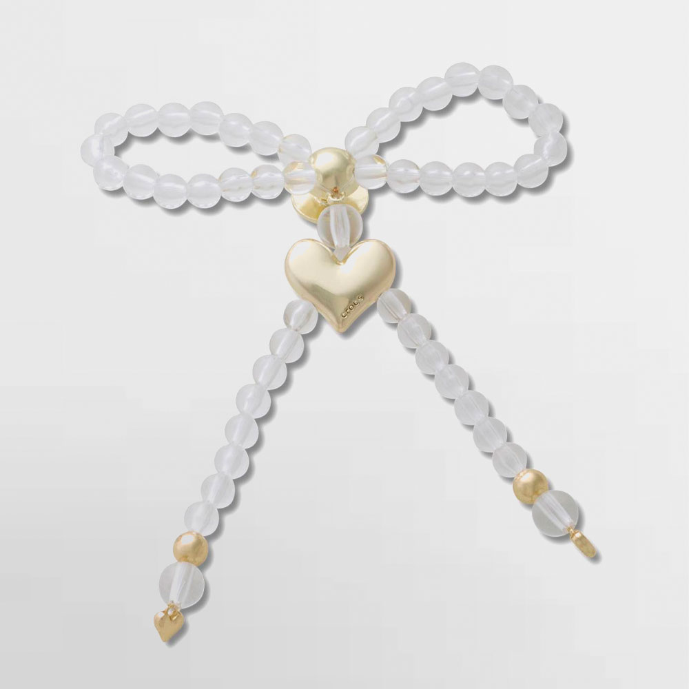 CROCS PIN BEADED BOW WITH GOLD HEART - 10017774