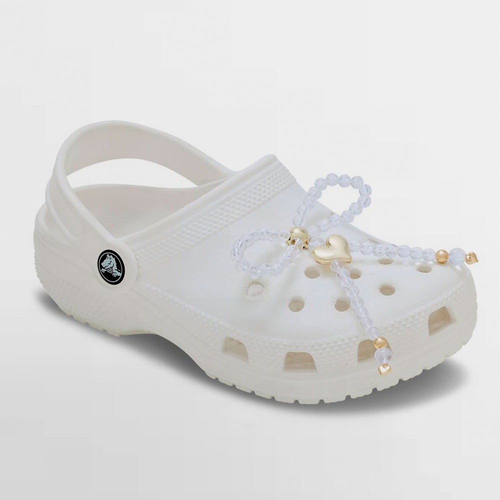 CROCS PIN BEADED BOW WITH GOLD HEART - 10017774